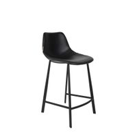 taburete alto de cuero negro