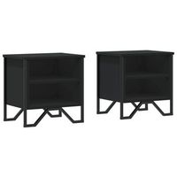 mesitas de noche 2 uds madera de ingenieria negra 40x30x40 cm vidaxl