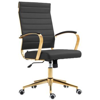 Silla De Oficina Havanna En Polipiel Simil Cuero Negro 59x57x99 Cm Clp