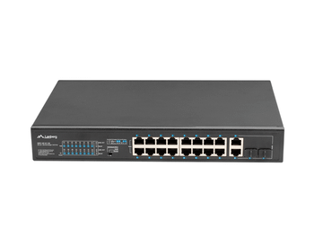 SWITCH LANBERG 18 PTOS 100MB 16xPOE+/2x GBIT ETHER 150W RACK 10