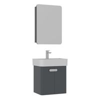 conjunto de mueble con lavabo y espejo 2 piezas  - 55 x 38 x 62 cm - antracita