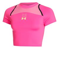 under armour run anywhere crop camiseta de running mujeres-rosanegro