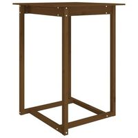 mesa alta de bar madera maciza de pino marron miel 80x80x110 cm
