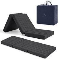 colchon plegable 75x195x12 nucleo espuma hd 10  2 cm viscoelastica colchon plegable muy  versatil transpirable funda lavable y bolsa de transporte color negro