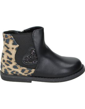 Botines Para Niña Jupifly 8002 Negro Y Animal Print 26