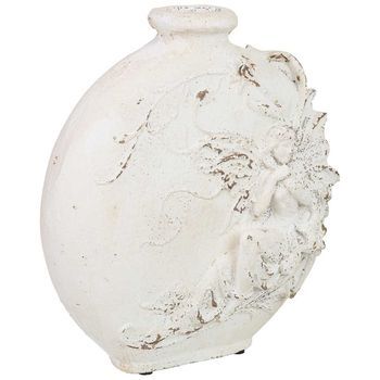 Jarrón De Magnesio Blanco 34x16x37h Cm