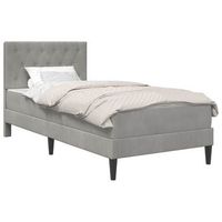 estructura de cama con colchon gris claro 90 x 190 cm vidaxl