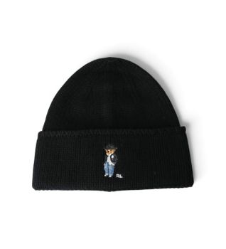 Polo Ralph Lauren para mujer. 455P23854001 Gorro Bear negro (OSFA), Casual, Lana