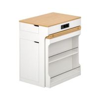 isla de cocina con ruedas mesa de comedor extensible de 55 a 153 cm con enchufes
