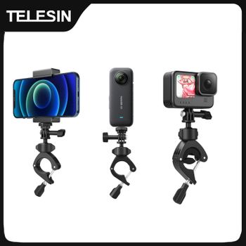 TELESIN Clip de motocicleta de ciclismo 360 °   Soporte de orificio de 1/4 