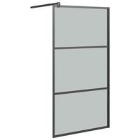 mampara de ducha accesible vidrio esg oscuro negro 115x195 cm vidaxl