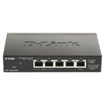 D-Link DGS-1100-05PDV2 Switch 5 Puertos RJ45 Gigabit PoE