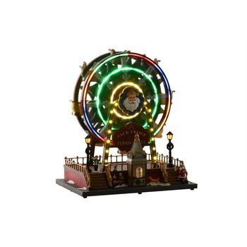 Noria Led Resina 30x20x34 Movimiento Musical Rojo