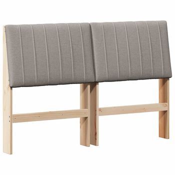 Cabecero，panel De Cabecero Tapizado Taupé 135 Cm Madera De Pino Macizo
