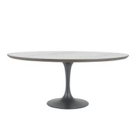 mesa de comedor ovalada de marmol blanco l180 cm - tulipe