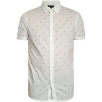 armani exchange camisa manga corta camisa ajustada con estampado de logo para hombre
