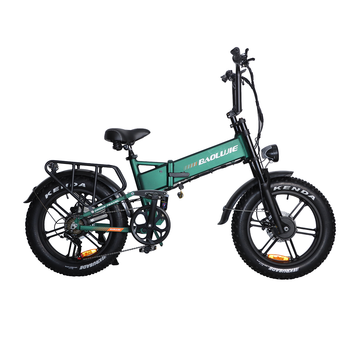 Bicicleta Eléctrica Plegable De Neumáticos Anchos Baolujie D2, 960 Wh, Suspensión Completa, Verde