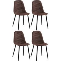 set de 4 sillas de comedor giverny en tela o terciopelo marron 54x44x88 cm clp