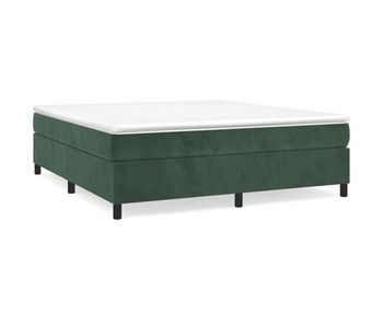 Estructura de cama box spring terciopelo verde oscuro 180x200cm