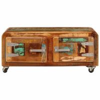 mesa de centro madera maciza reciclada 85x55x40 cm