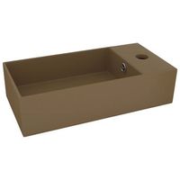 lavabo de bano moderno  lavabo con rebosadero ceramica crema mate