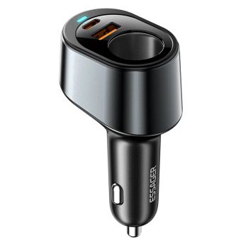 MENSAJE F755 120W cargador de coche USB PD de 3 puertos adaptador USB-A + Type-C + puerto de expansión de 85W soporte QC