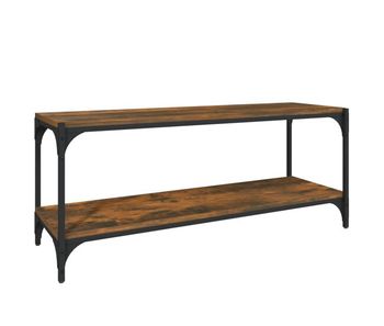 Mueble para tv - mueble tv - mesa de tv contrachapada y acero roble ahumado 100x33x41 cm