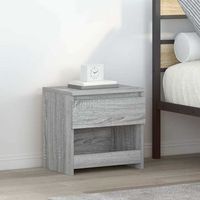 juego de 2 mesitas de noche - mesillas madera contrachapada gris sonoma 40x30x39cm mc4525