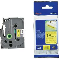 brother tze-s641 original p-touch label tape 18mm x 8m black on yellow