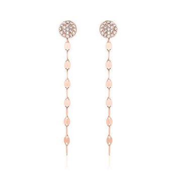 Pendientes de plata 925 chapada en oro rosa con circonita cúbica