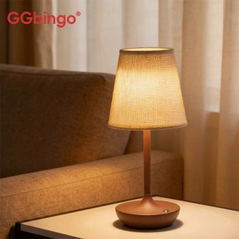 GGbingo Lámparas de Mesa LED Recargables, Lámpara de Escritorio Clásica, Regulable, USB, Pantalla de Tela, Lámpara de Noche para Dormitorio, Decoración
