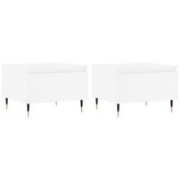 2 uds mesas de centro - mesas de cafe madera de ingenieria blanco 50x46x35 cm