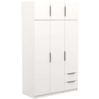 armario ghost grande 6 puertas y 2 cajones color blanco mate 203x119 cm