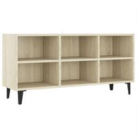 mueble de tv  muebles de salon con patas metal color roble sonoma 1035x30x50 cm cfw43957