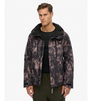 Superdry para hombre. MS110190A Chaqueta Ski Shell marrón, negro (S), Casual, Deportivo, Nieve, Poliéster Reciclado, Sostenible