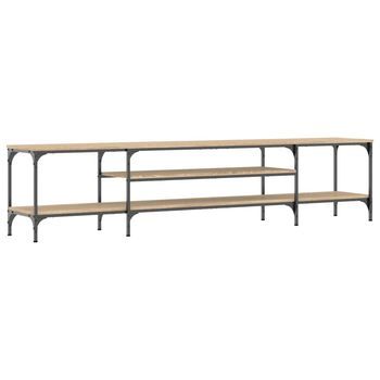 Mueble Tv Madera Ingeniería Y Hierro Roble Sonoma 201x35x45 Cm