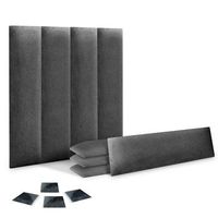 dhome juego de 8 paneles tapizados de tela autoadhesivos para pared acusticos absorbentes proteccion impactos cabeceros gris ceniza 60x20cm x8