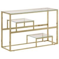 mesa consola  mesa de entrada  mesa auxiliar acero inoxidable dorado y vidrio templado