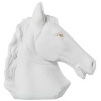 figura cabeza caballo blanco arena y dorado