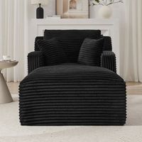 sofa chaiselongue - sofa cama para salon - pana - negro