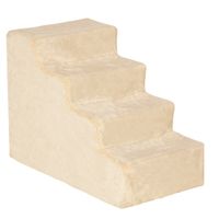 pawhut escalera para mascotas 4 peldanos convertible en rascador con funda lavable para perros 60x35x44 cm beige   aosom espana