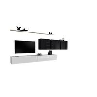 conjunto de muebles para sala switch vii de diseno en colores blanco y negro brillante