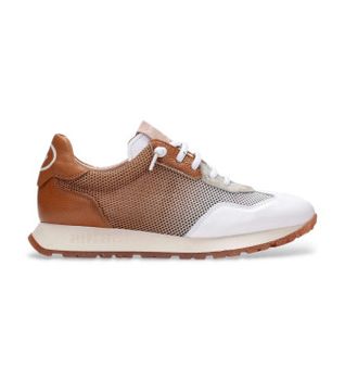 Hispanitas para mujer. BHV253869 Zapatillas Kansas blanco (35), Piel, Marrón, 3 a 5cm, Cordones, Casual