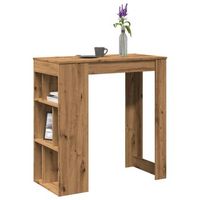 mesa alta  mesa de bar con estantes madera roble artisian 102x50x1035 cm cfw848723