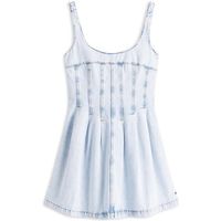 tommy jeans vestido pleat seam denim dre para mujer