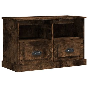 Mueble Tv | Mueble De Salón | Armario Tv Madera Contrachapada Roble Ahumado 80x35x50 Cm