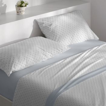 Juego De Sábanas Velvelina Floral Cama De 90 Cm - Azul - Burrito Blanco