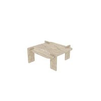 mesa baja de madera woog 90 x 90 x 35 cm - travertino