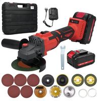 esmeriladora angular inalambrica de 21v sin escobillas 9000 rpm con bateria de 40 ah cargador y asa auxiliar ajustable para corte rebufado y pulido