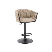 taburete de bar tejido regulable en altura samir - set de 7 beige